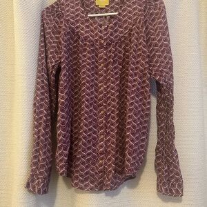 Anthropologie Maeve Patterned long sleeve blouse